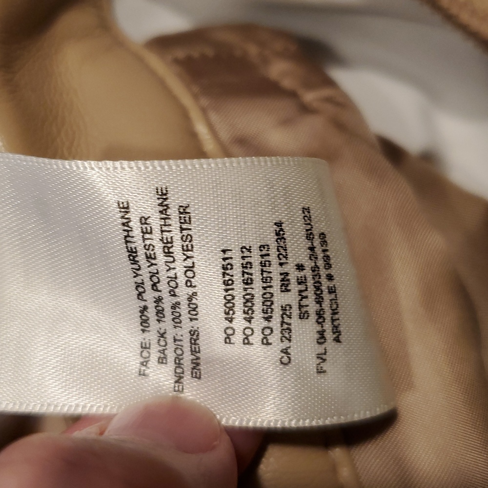 Wilfred Aritzia The Melina Cropped Vegan Leather Pant In Sand Bluff Size 0 NWT - Picture 13 of 13